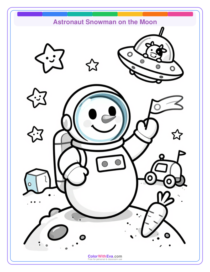 Astronaut Snowman on the Moon thumbnail