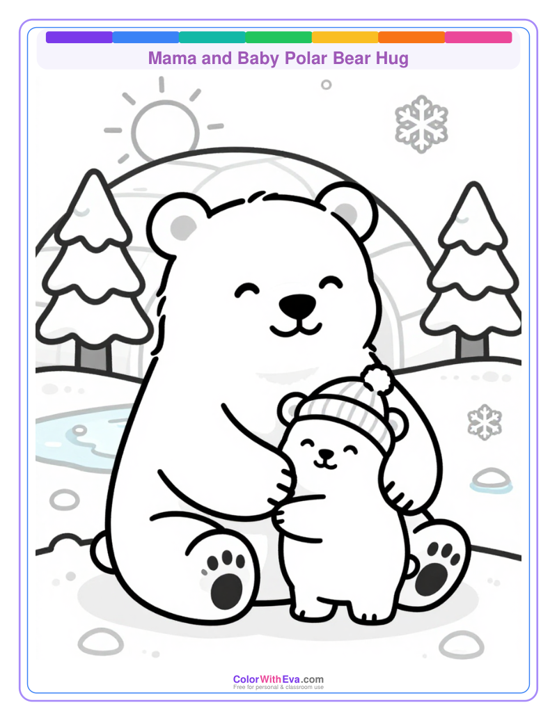 Mama and Baby Polar Bear Hug thumbnail