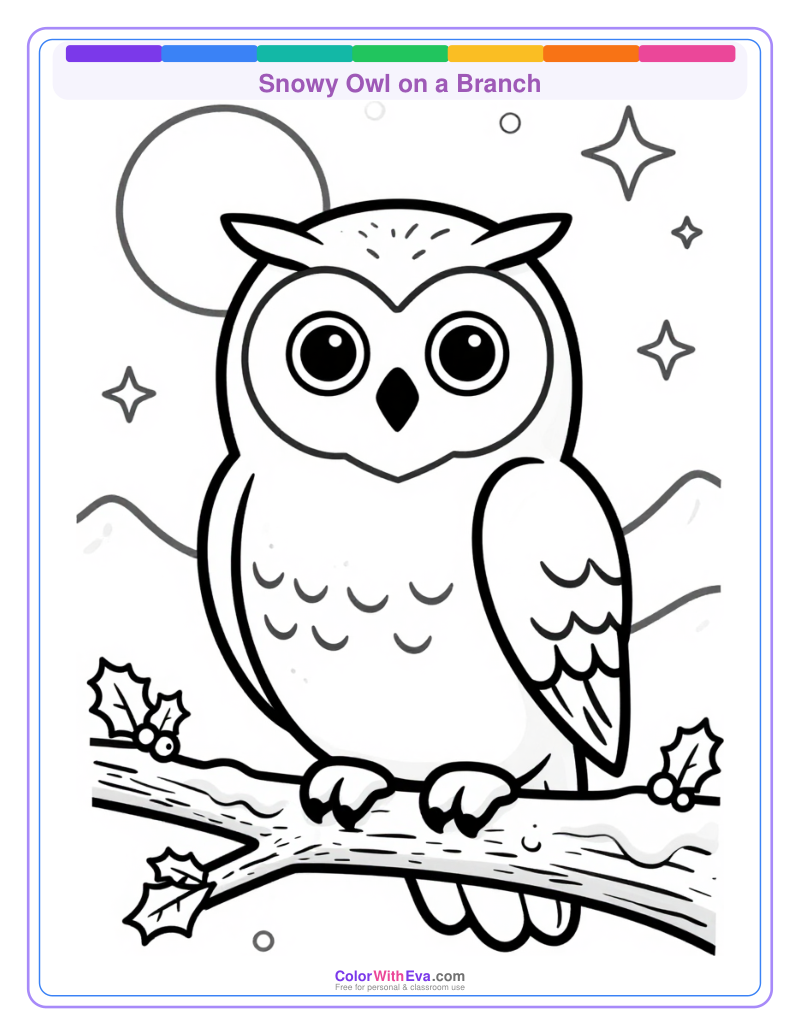 Snowy Owl on a Branch preview