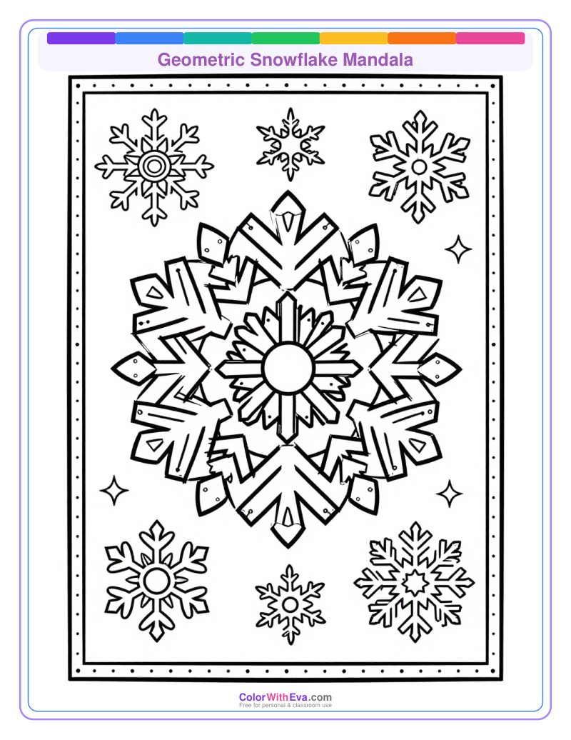 Geometric Snowflake Mandala preview