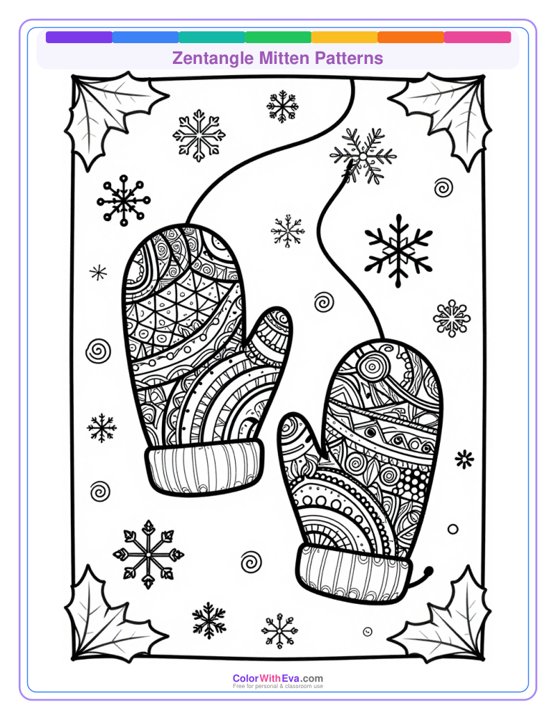 Zentangle Mitten Patterns thumbnail