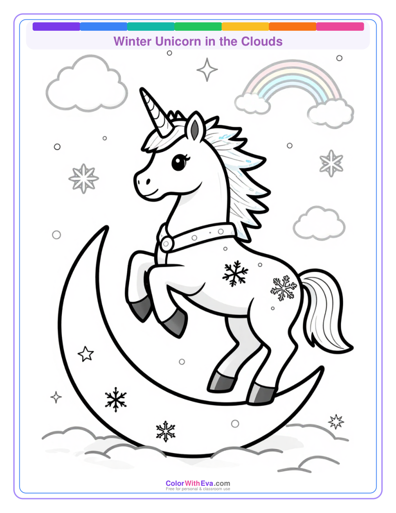 Winter Unicorn in the Clouds preview
