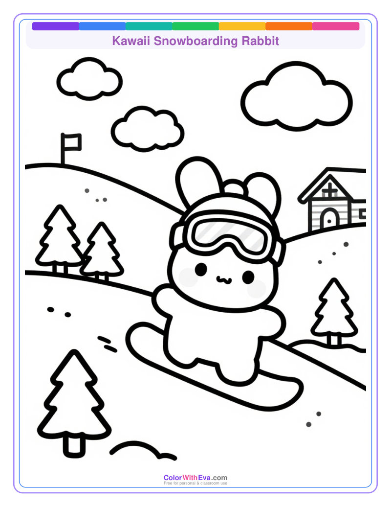 Kawaii Snowboarding Rabbit preview
