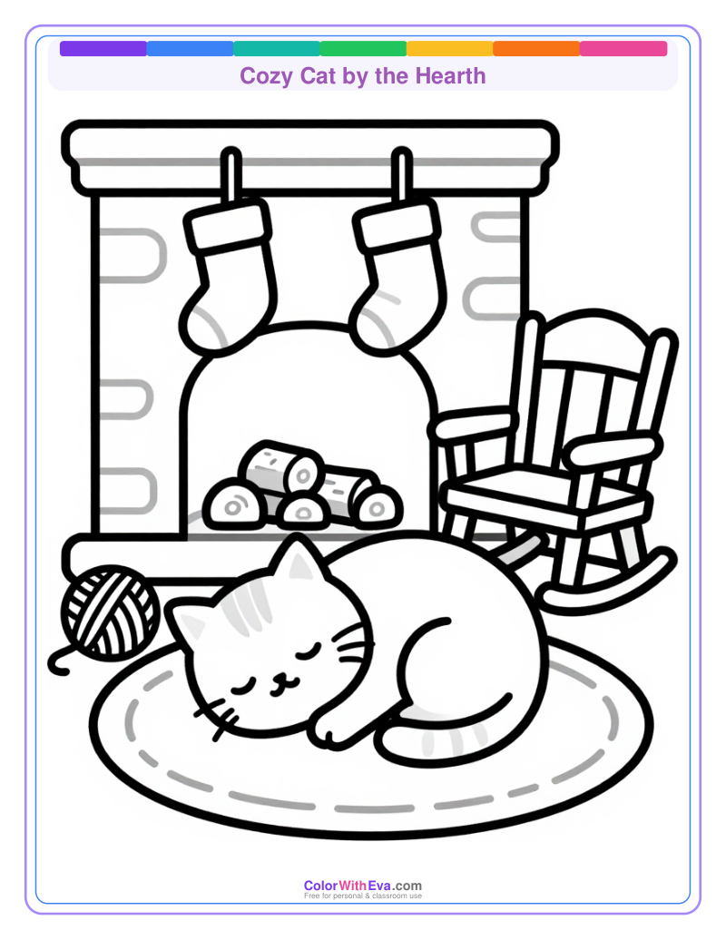 Cozy Cat by the Hearth preview