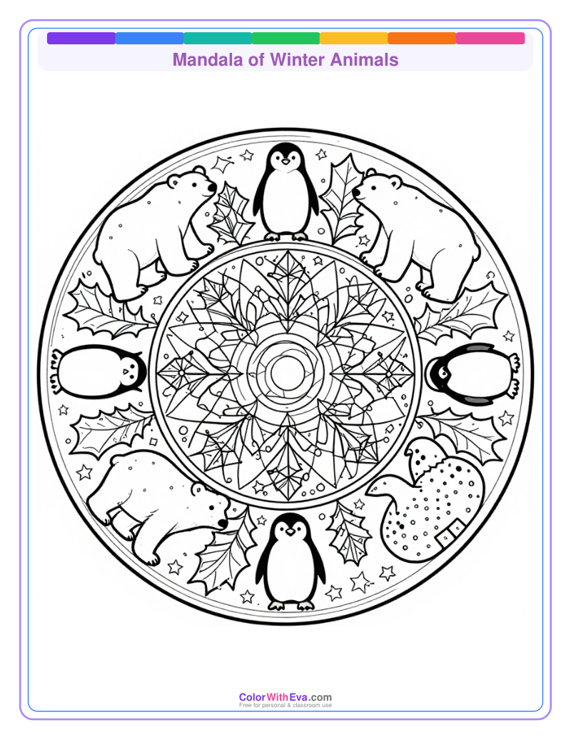 Mandala of Winter Animals thumbnail