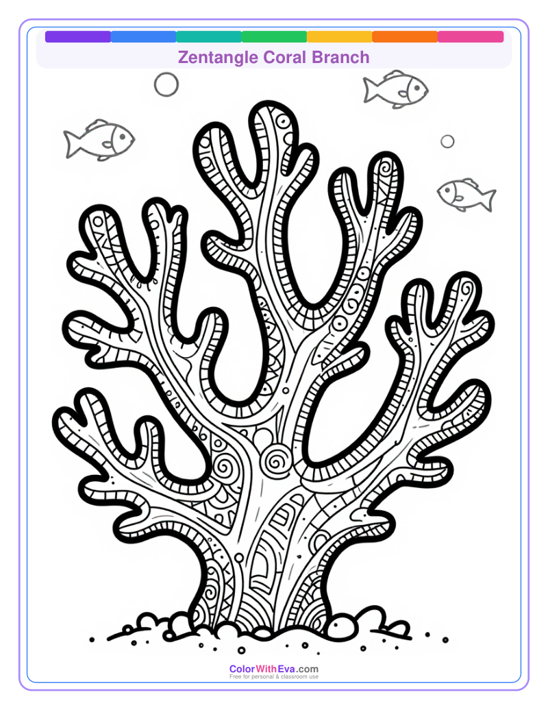 Zentangle Coral Branch preview