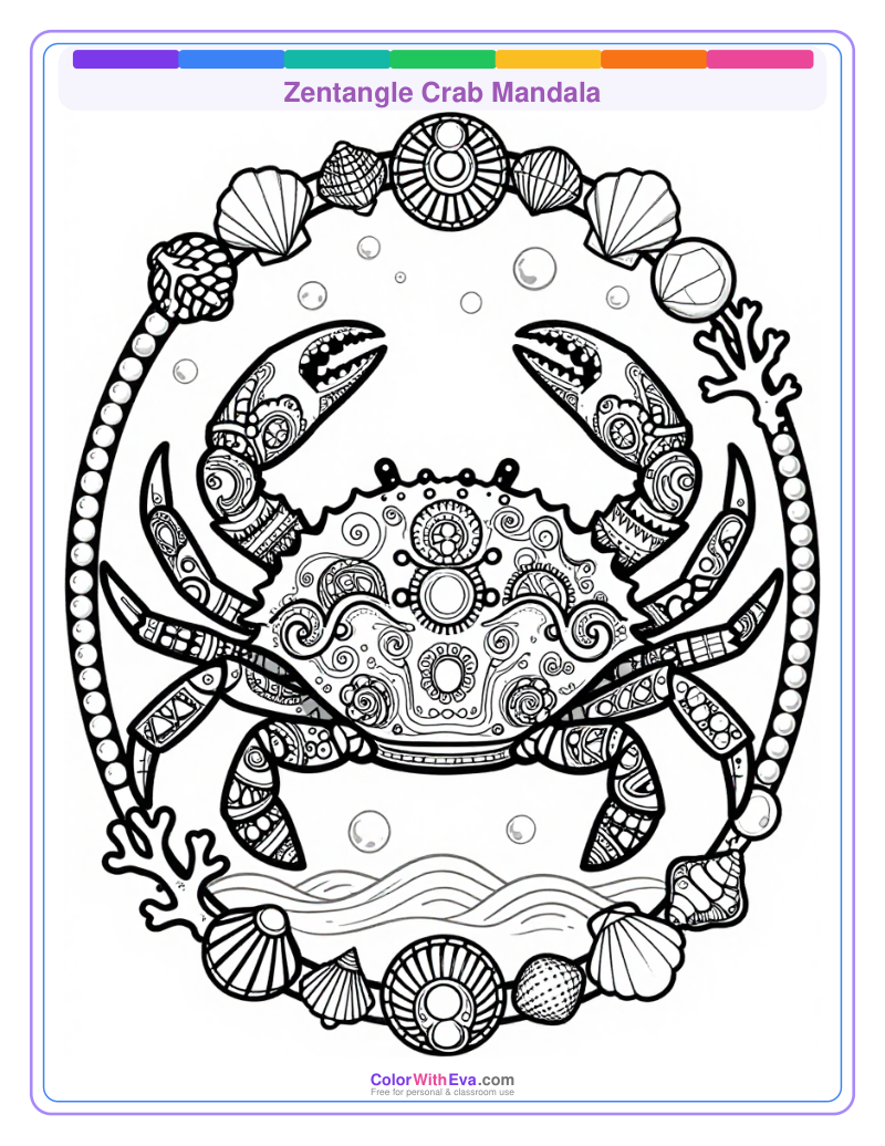 Zentangle Crab Mandala preview