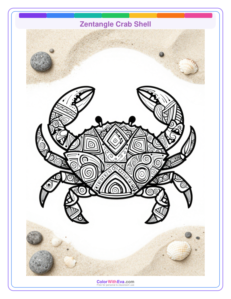 Zentangle Crab Shell preview