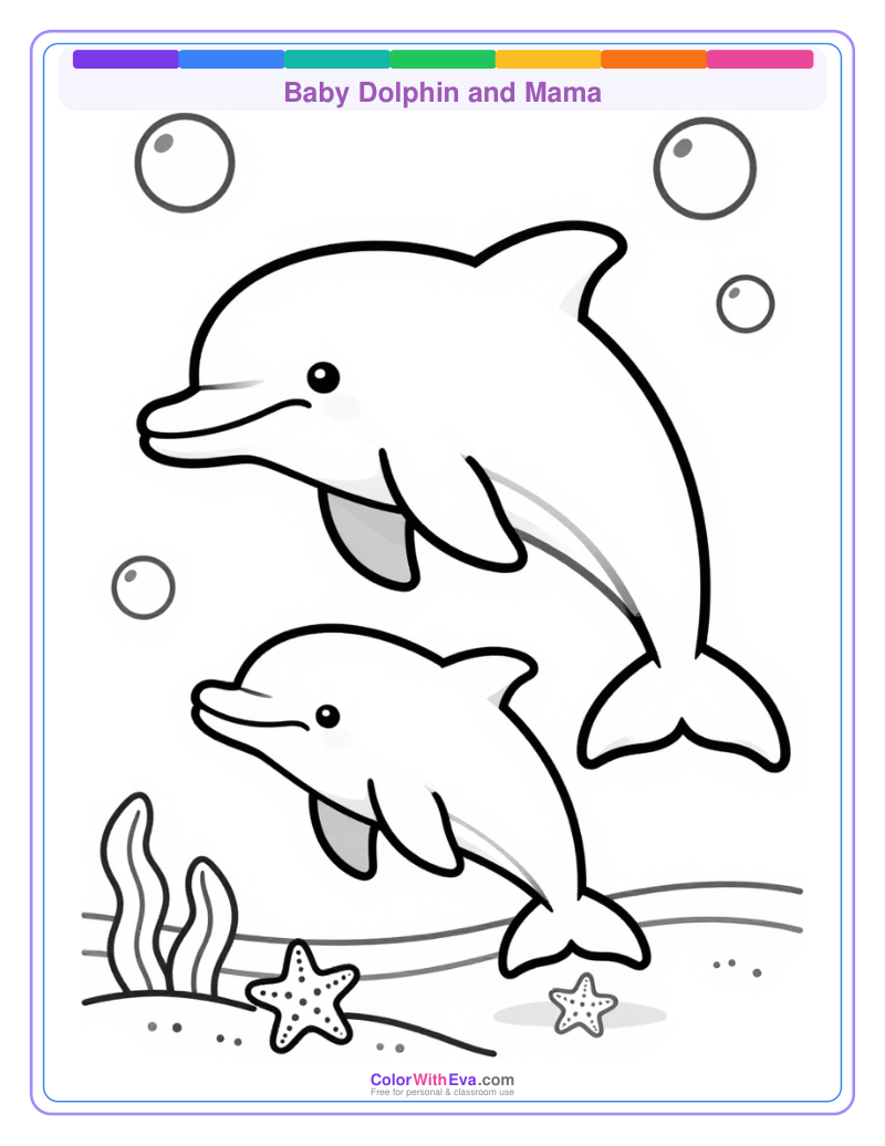 Baby Dolphin and Mama preview