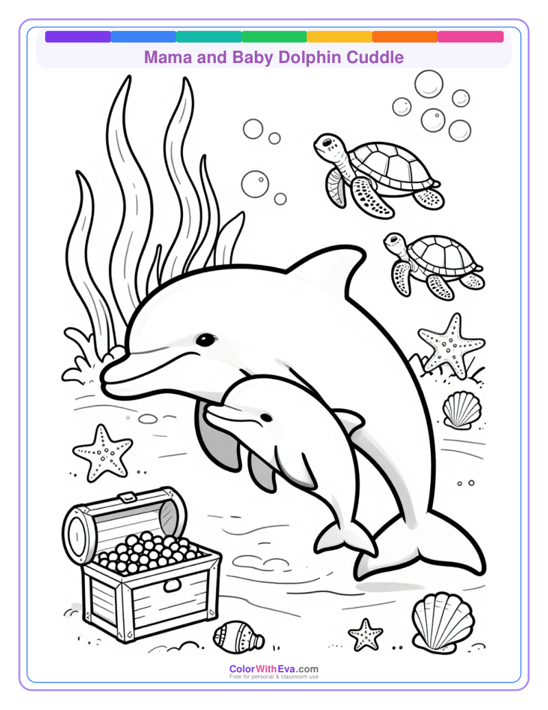 Mama and Baby Dolphin Cuddle thumbnail