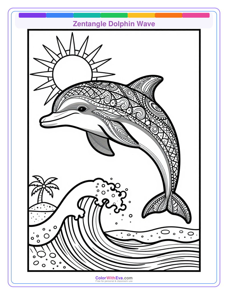 Zentangle Dolphin Wave thumbnail