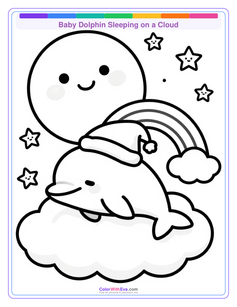 Baby Dolphin Sleeping on a Cloud thumbnail