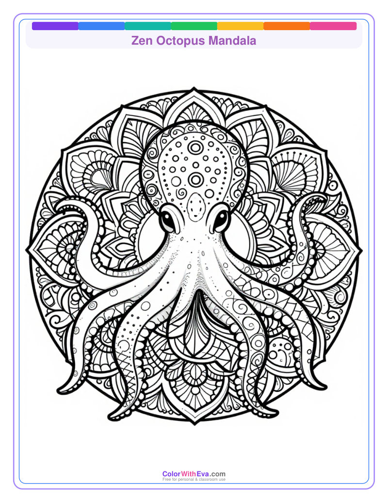 Zen Octopus Mandala preview