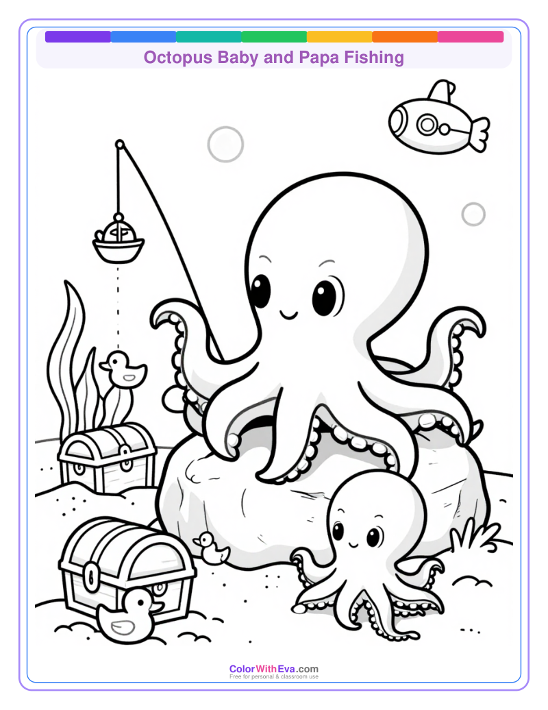 Octopus Baby and Papa Fishing thumbnail
