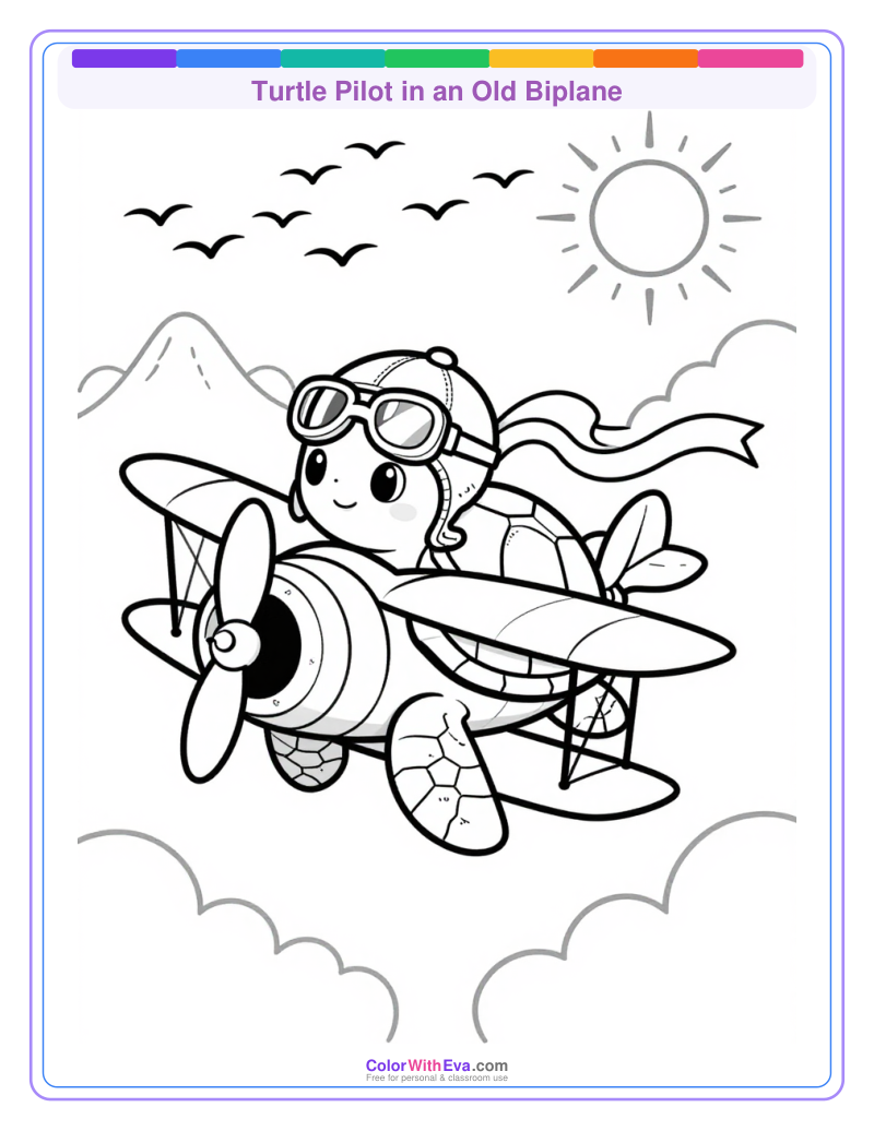 Turtle Pilot in an Old Biplane thumbnail