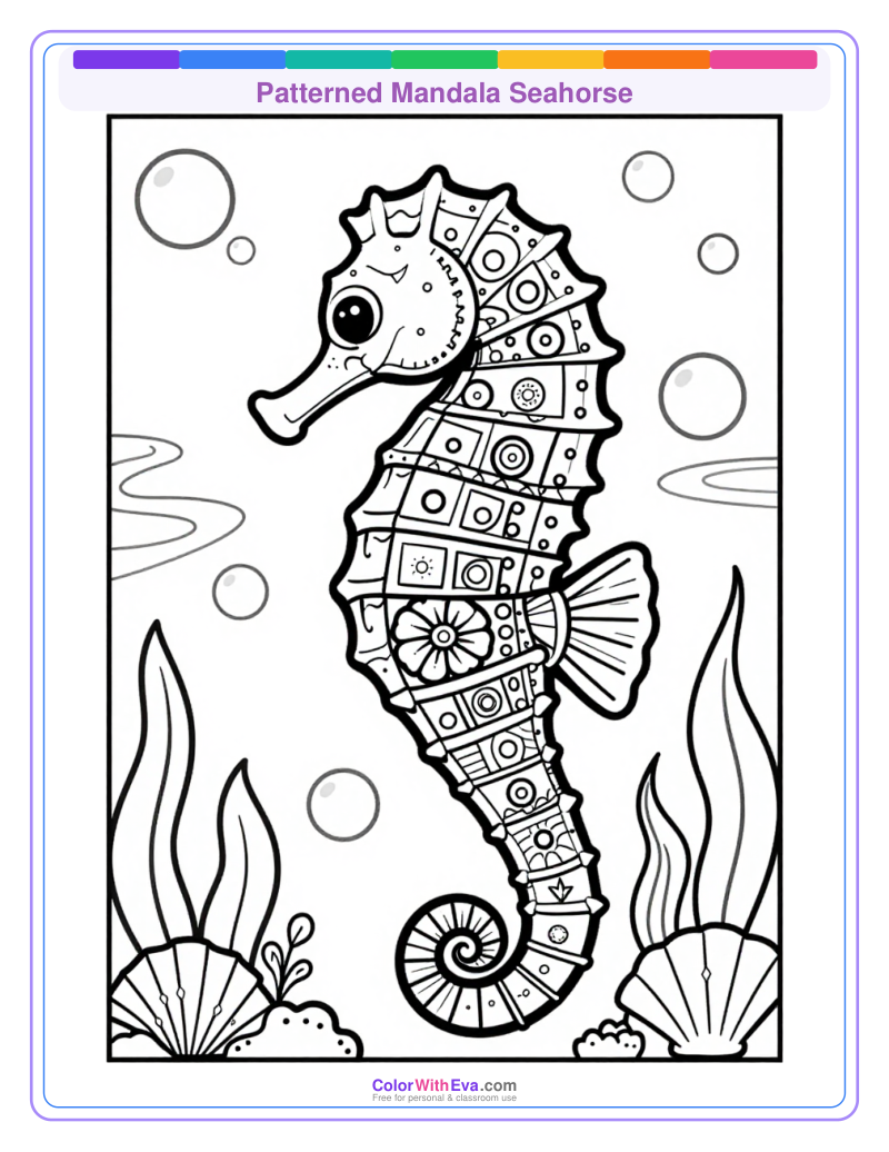 Patterned Mandala Seahorse preview