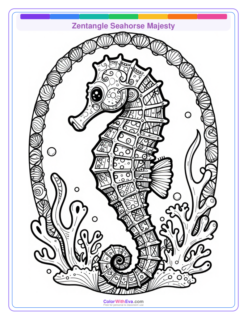 Zentangle Seahorse Majesty thumbnail