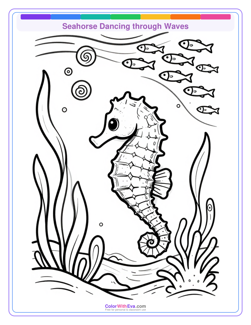 Seahorse Dancing through Waves preview