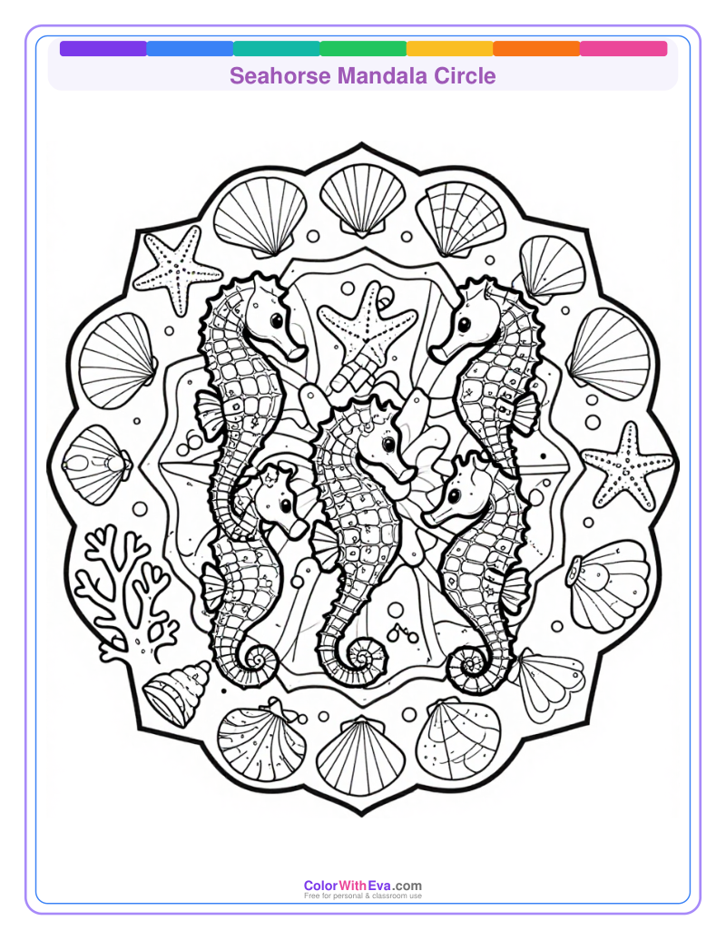 Seahorse Mandala Circle thumbnail