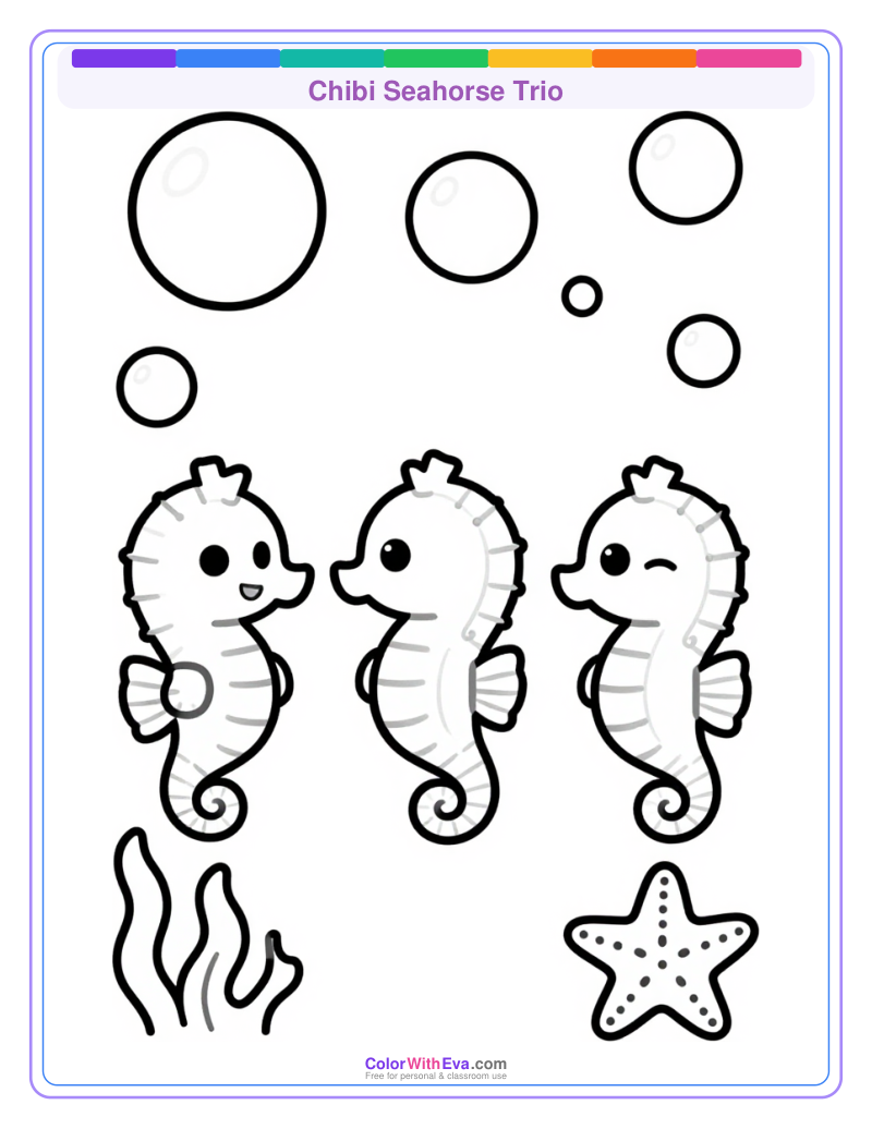 Chibi Seahorse Trio preview