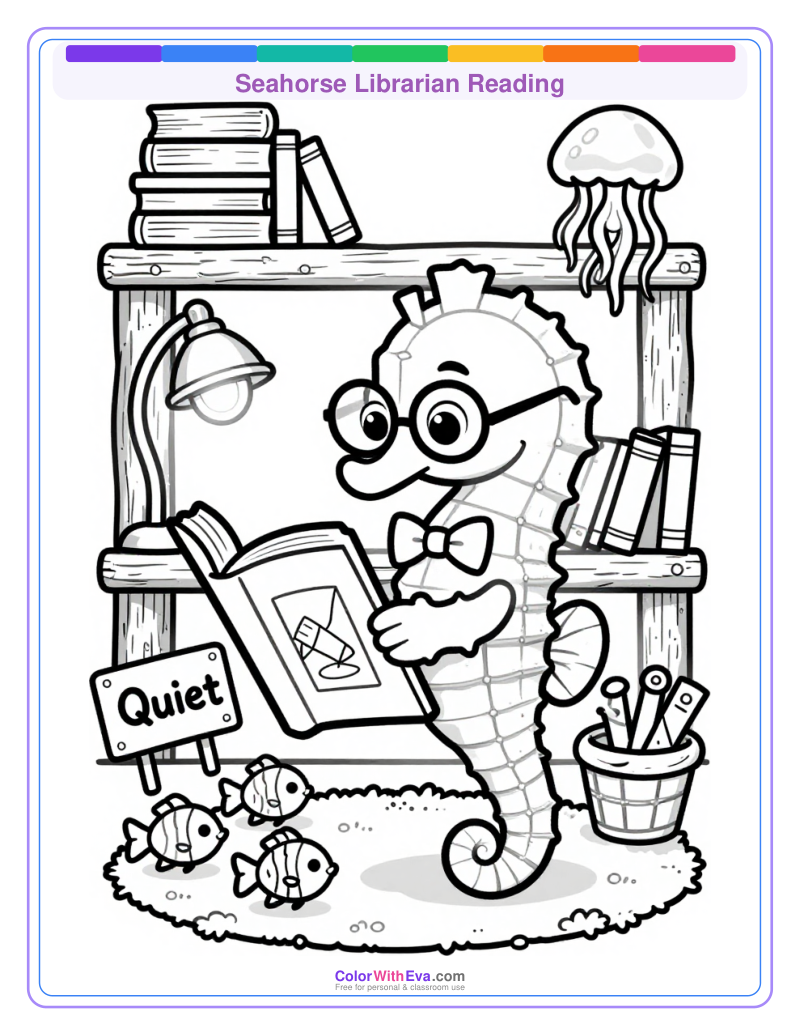 Seahorse Librarian Reading thumbnail