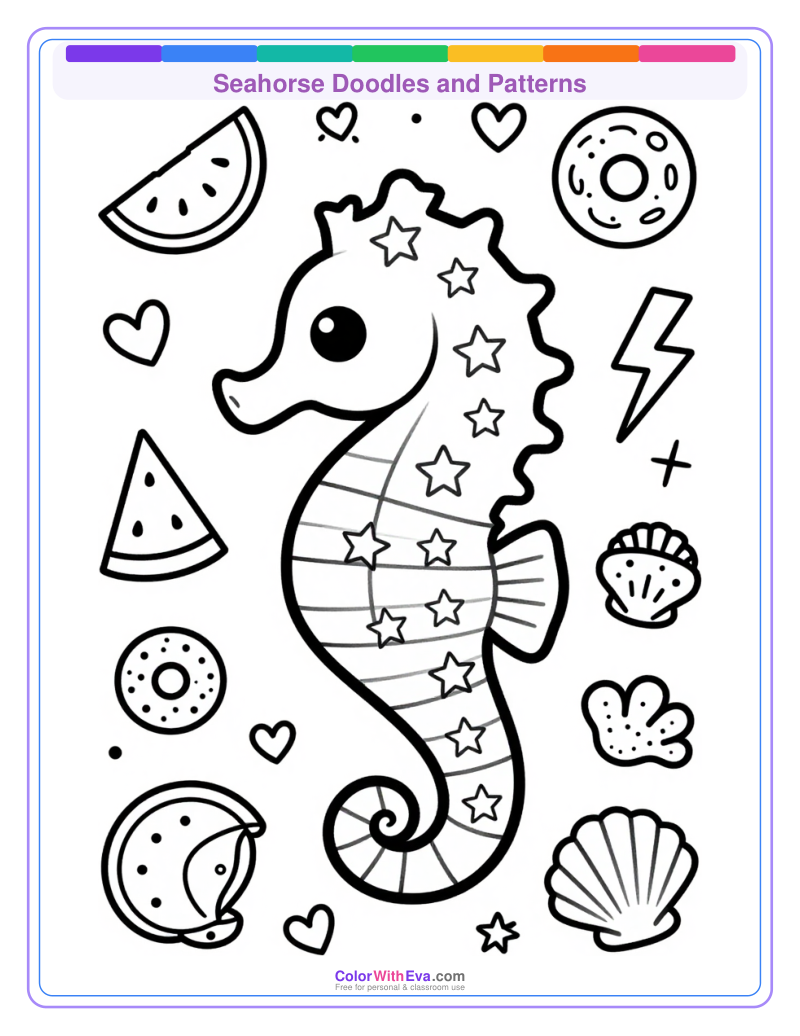 Seahorse Doodles and Patterns thumbnail