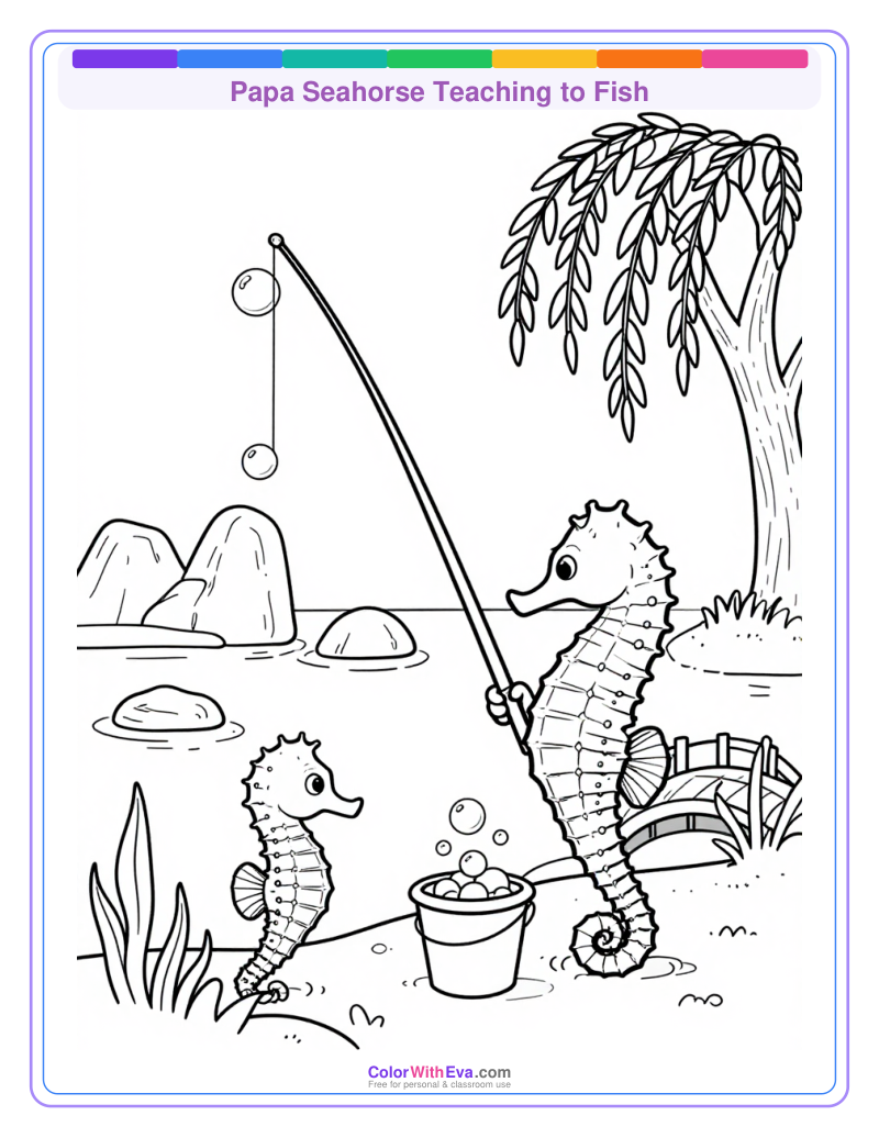 Papa Seahorse Teaching to Fish thumbnail