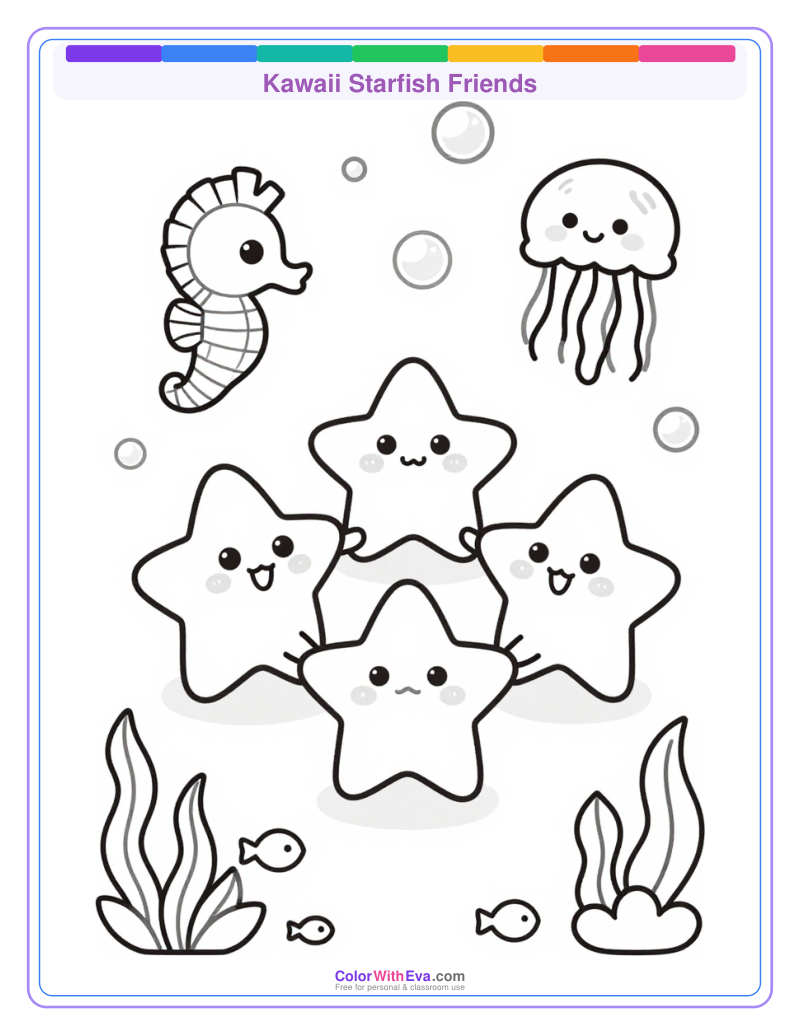 Kawaii Starfish Friends preview