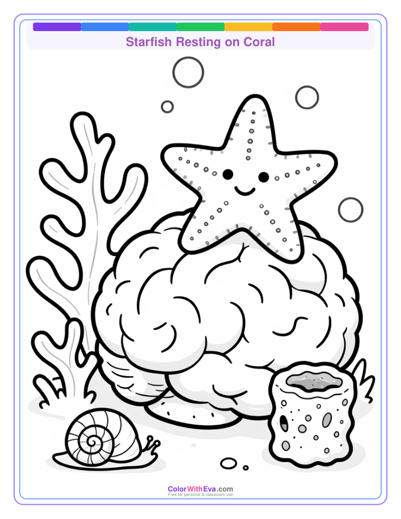 Starfish Resting on Coral preview