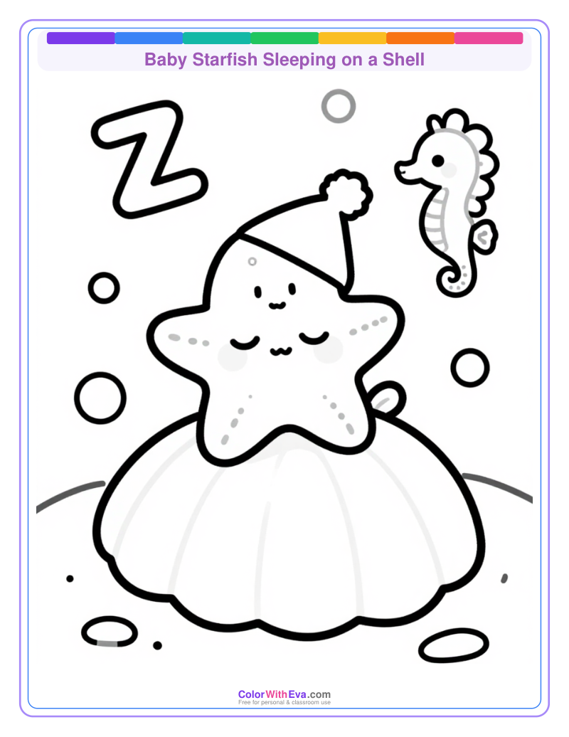Baby Starfish Sleeping on a Shell thumbnail