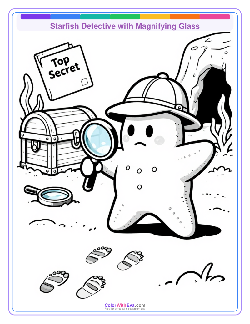 Starfish Detective with Magnifying Glass thumbnail