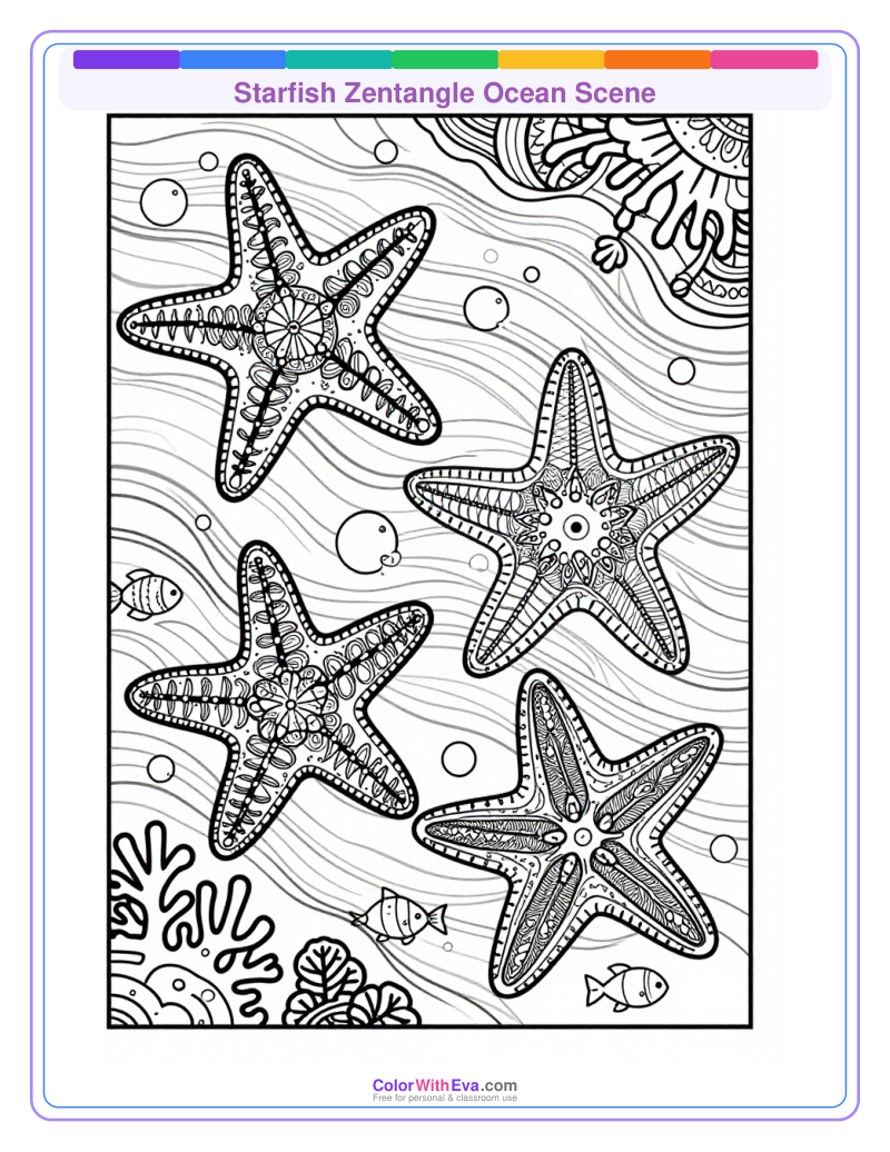Starfish Zentangle Ocean Scene thumbnail