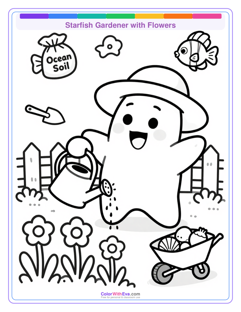 Starfish Gardener with Flowers thumbnail