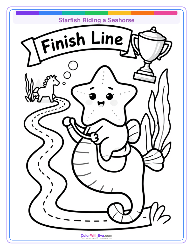 Starfish Riding a Seahorse preview