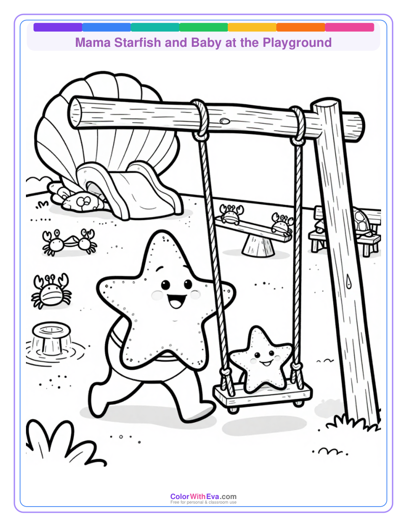 Mama Starfish and Baby at the Playground thumbnail