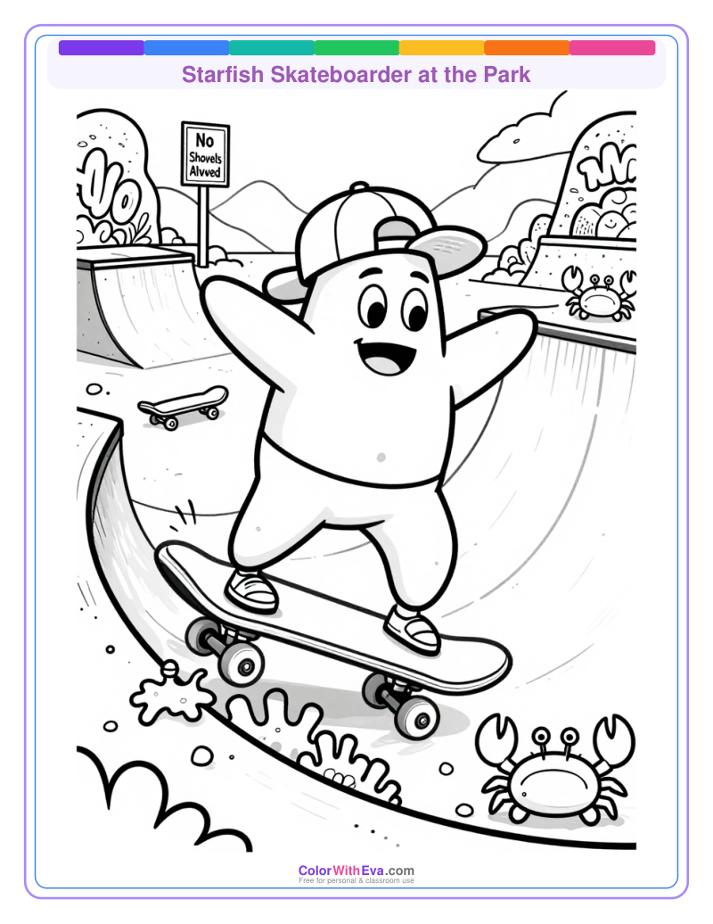Starfish Skateboarder at the Park thumbnail