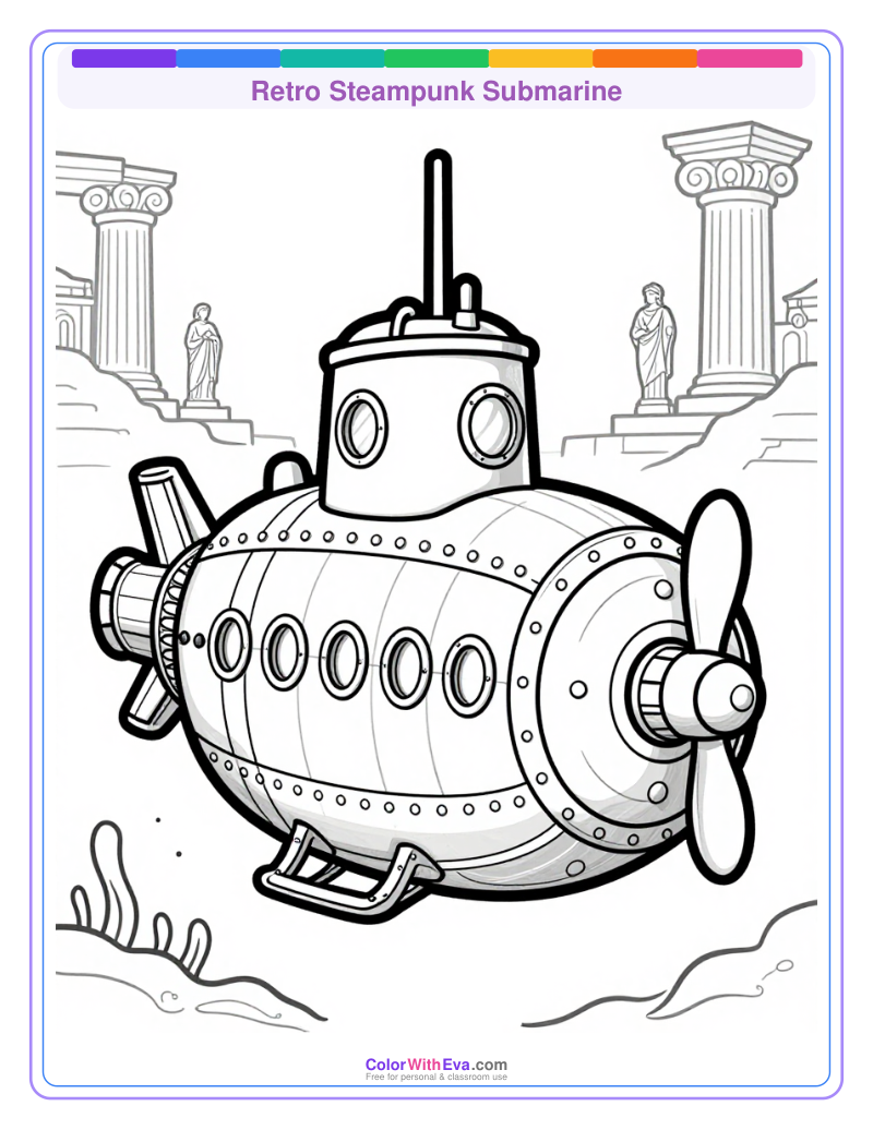 Retro Steampunk Submarine preview