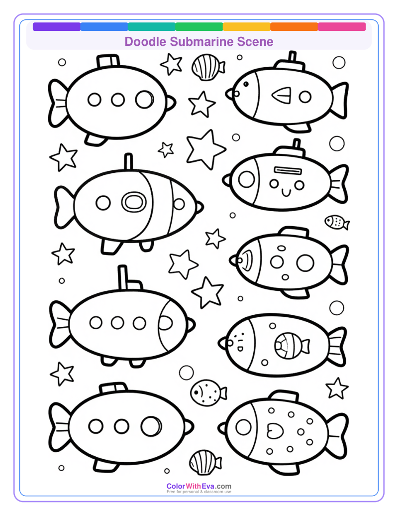 Doodle Submarine Scene preview