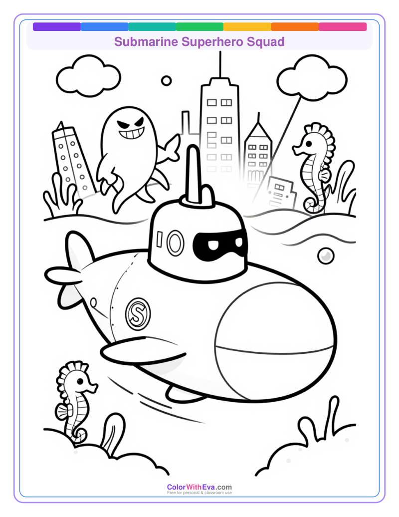 Submarine Superhero Squad preview