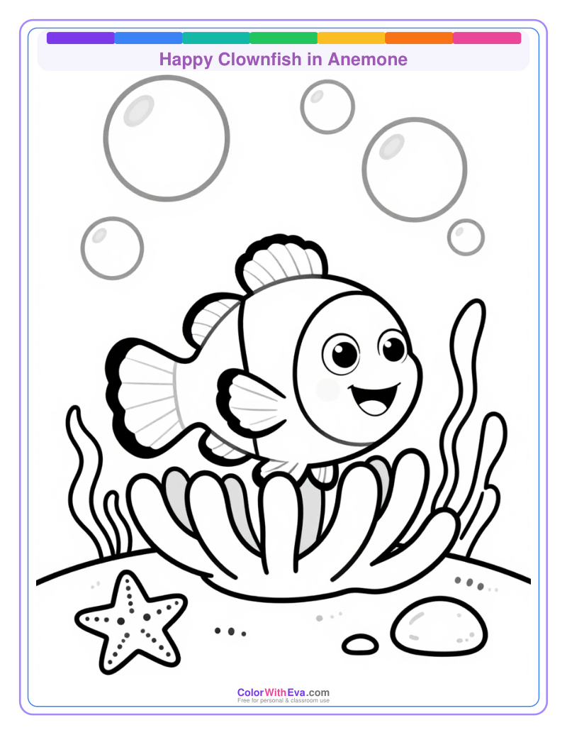 Happy Clownfish in Anemone preview