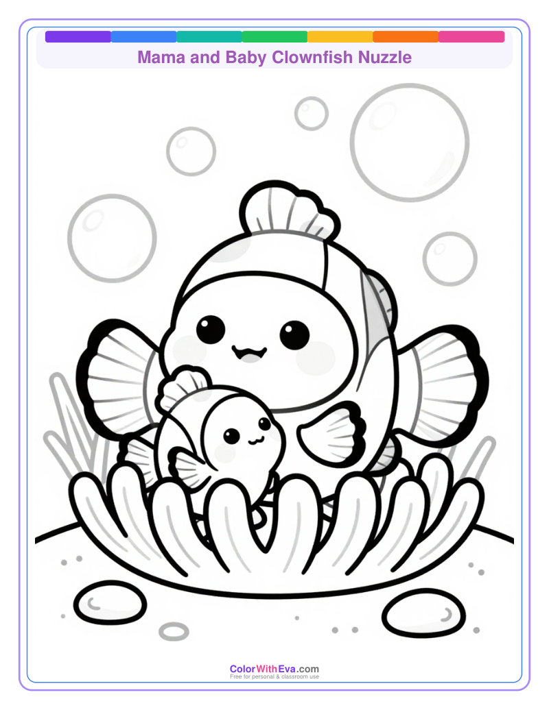 Mama and Baby Clownfish Nuzzle thumbnail