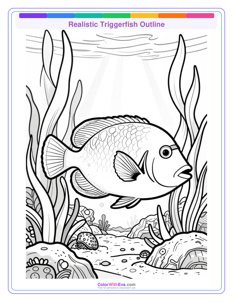 Realistic Triggerfish Outline thumbnail