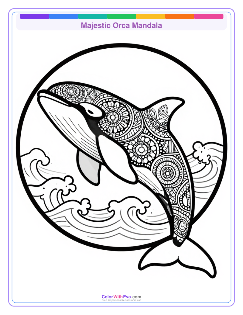 Majestic Orca Mandala preview