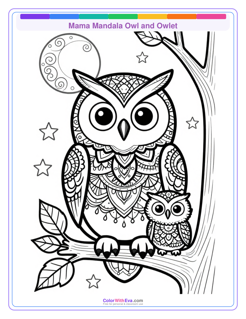 Mama Mandala Owl and Owlet thumbnail