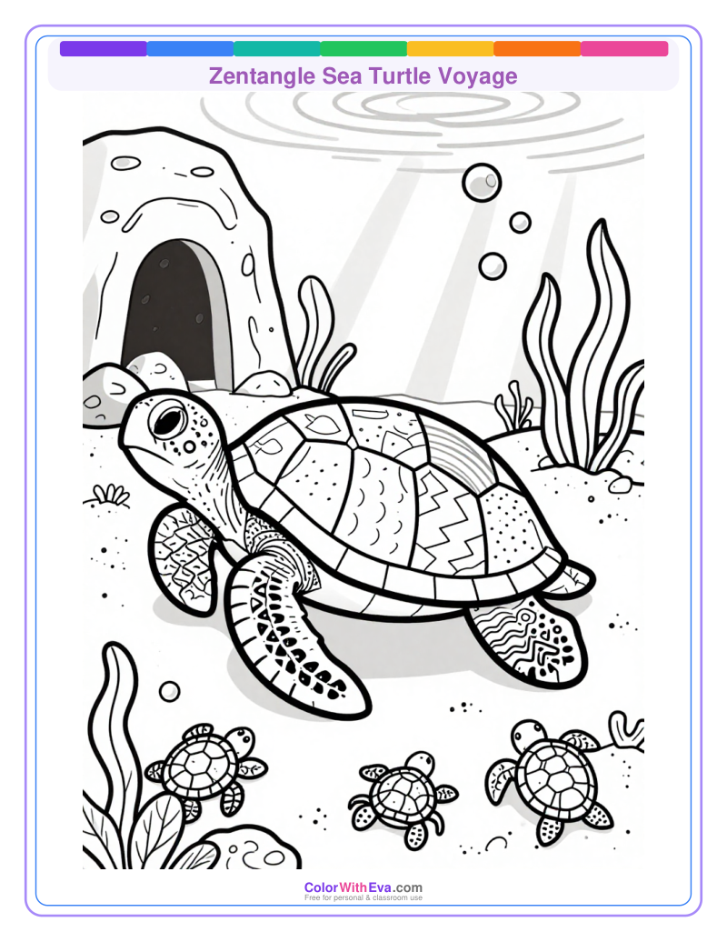 Zentangle Sea Turtle Voyage thumbnail