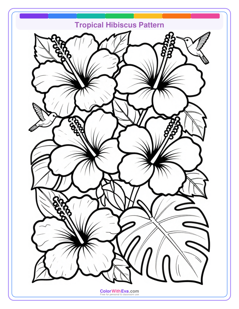 Tropical Hibiscus Pattern preview