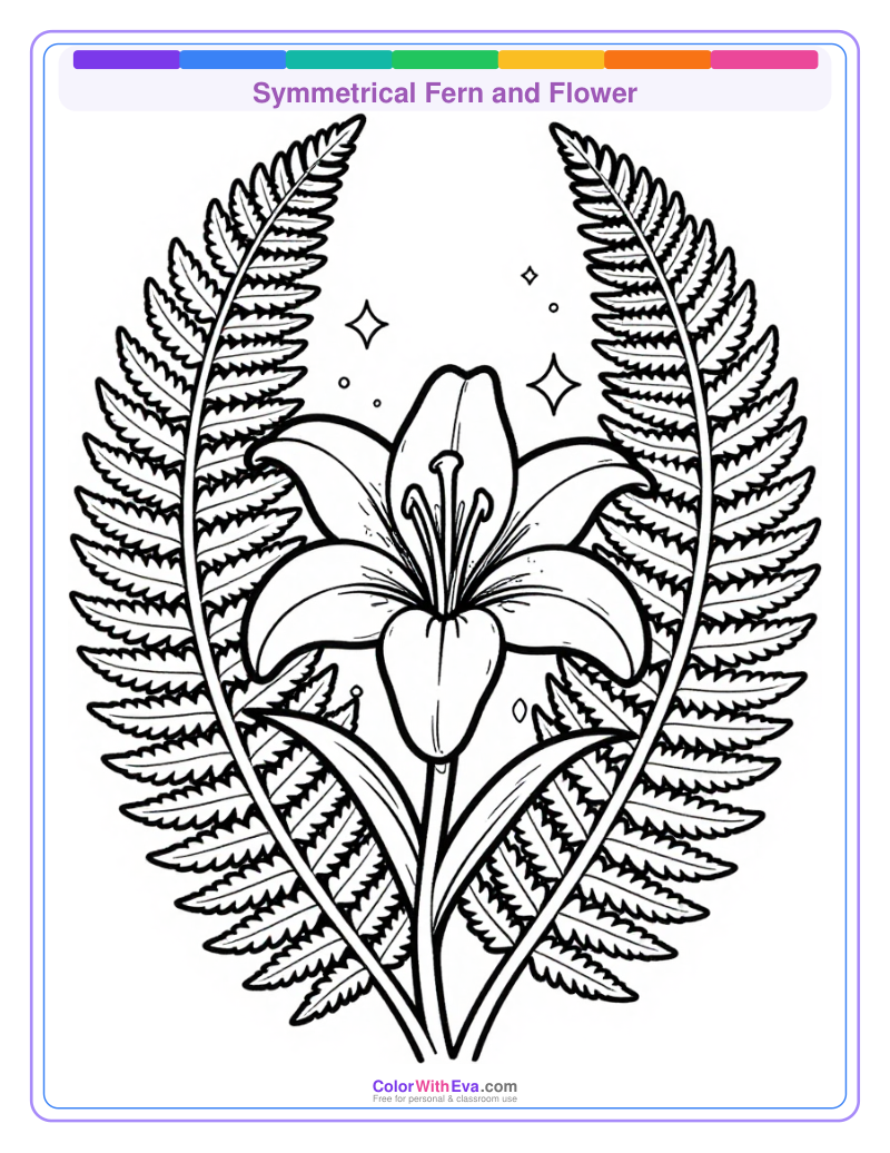 Symmetrical Fern and Flower preview