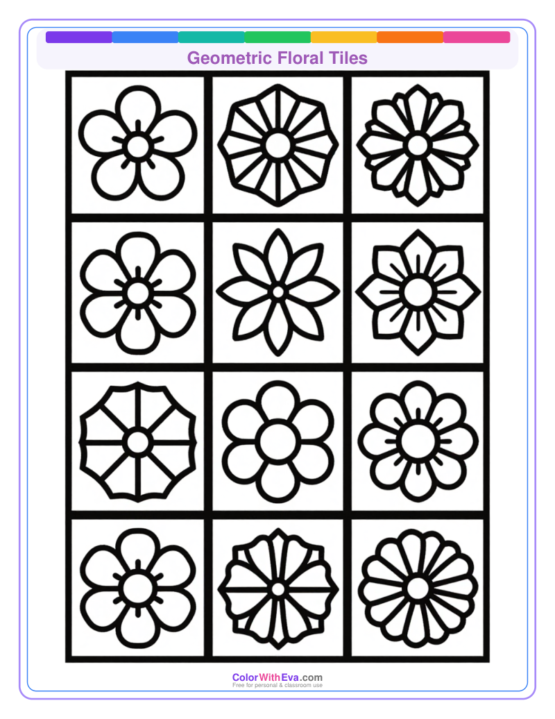 Geometric Floral Tiles preview