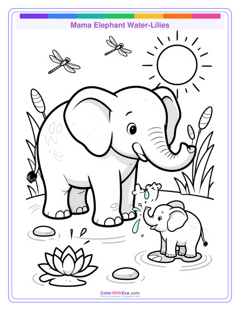 Mama Elephant Water-Lilies thumbnail