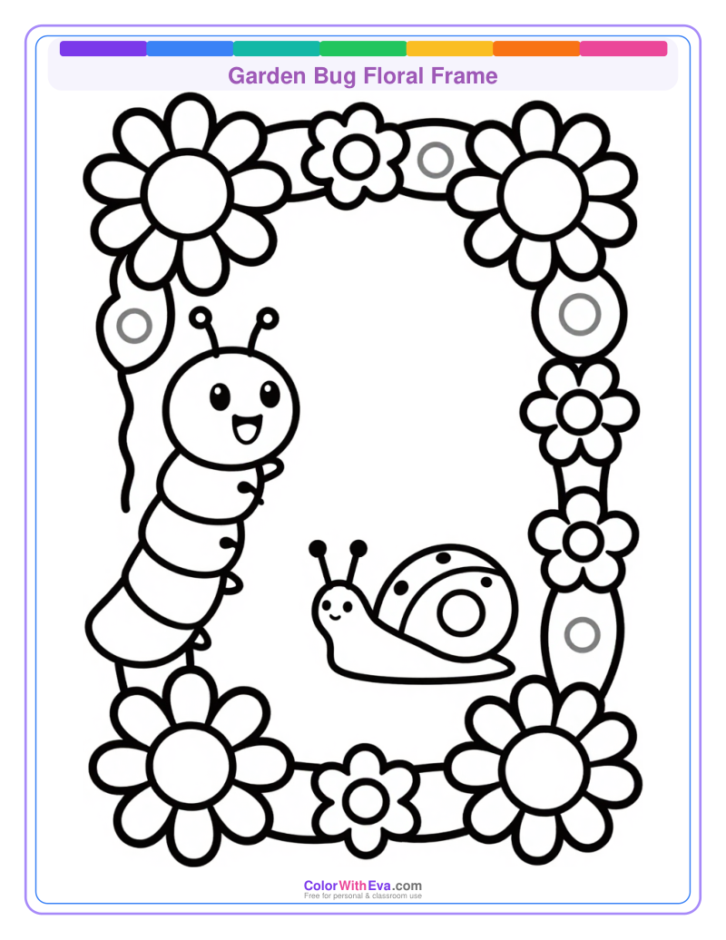 Garden Bug Floral Frame preview